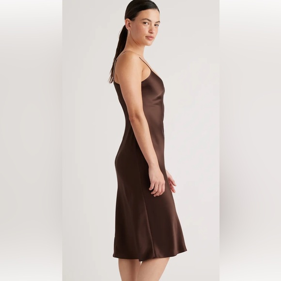 COPY - New Quince Chocolate Brown silk dress - Picture 1 of 5